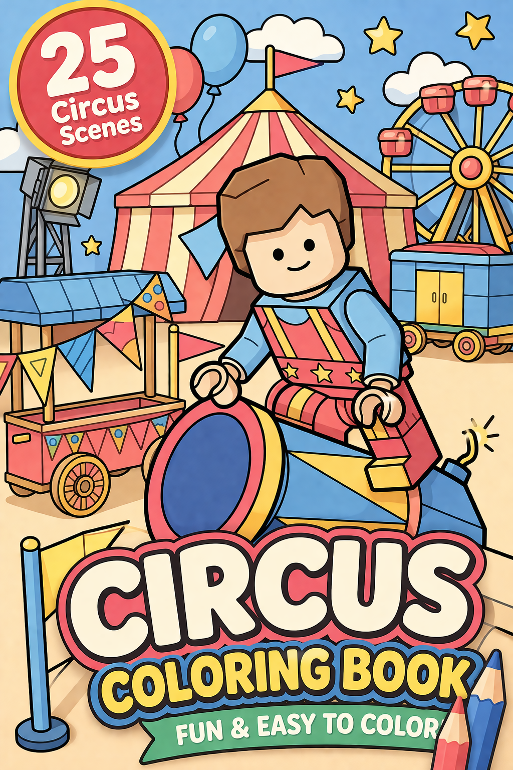 Circus Coloring Pages Printable PDF | Bold Easy Fun for Adults & Kids