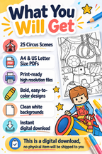 Circus Coloring Pages Printable PDF | Bold Easy Fun for Adults & Kids