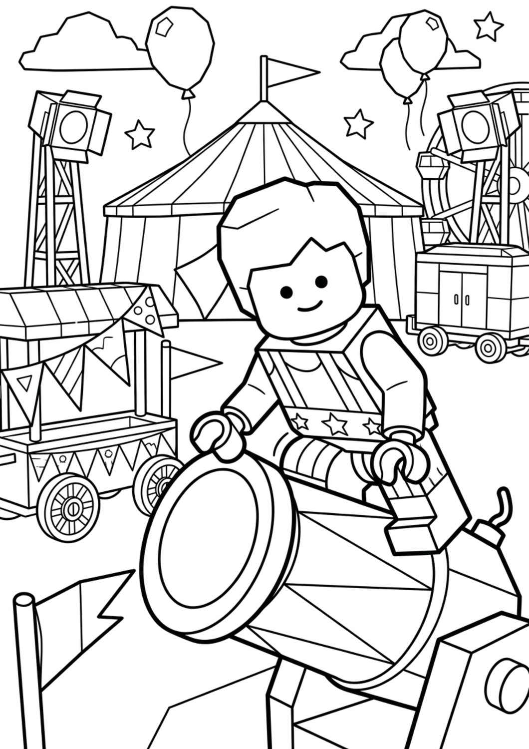 Circus Coloring Pages Printable PDF | Bold Easy Fun for Adults & Kids