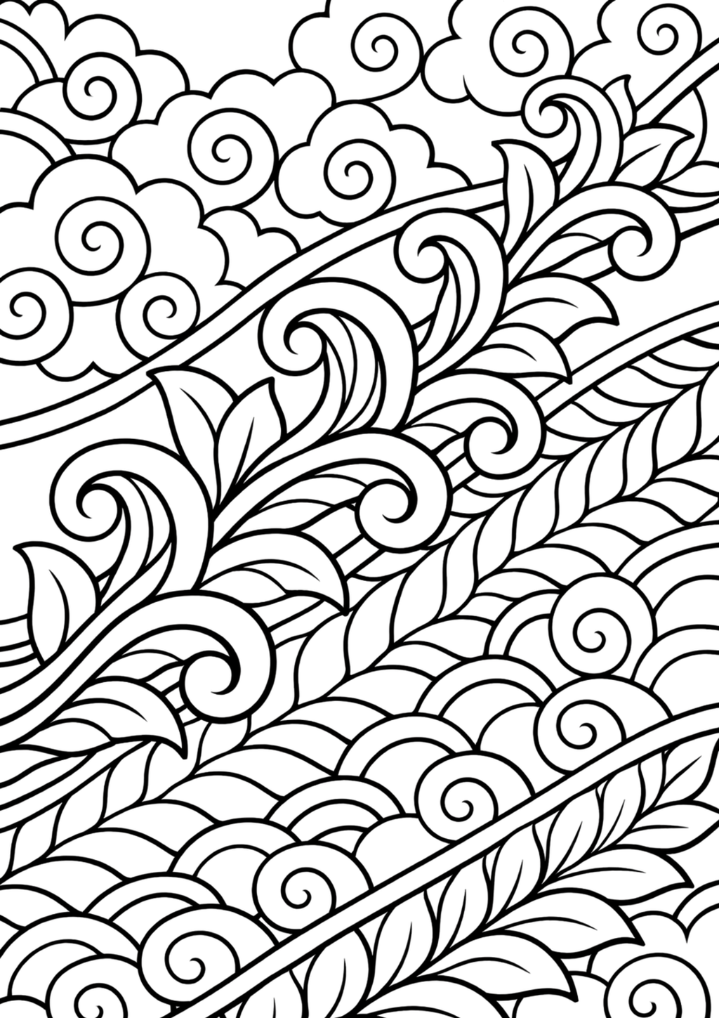 Batik Design Easy Coloring Pages | 50 Relaxing PDF Prints
