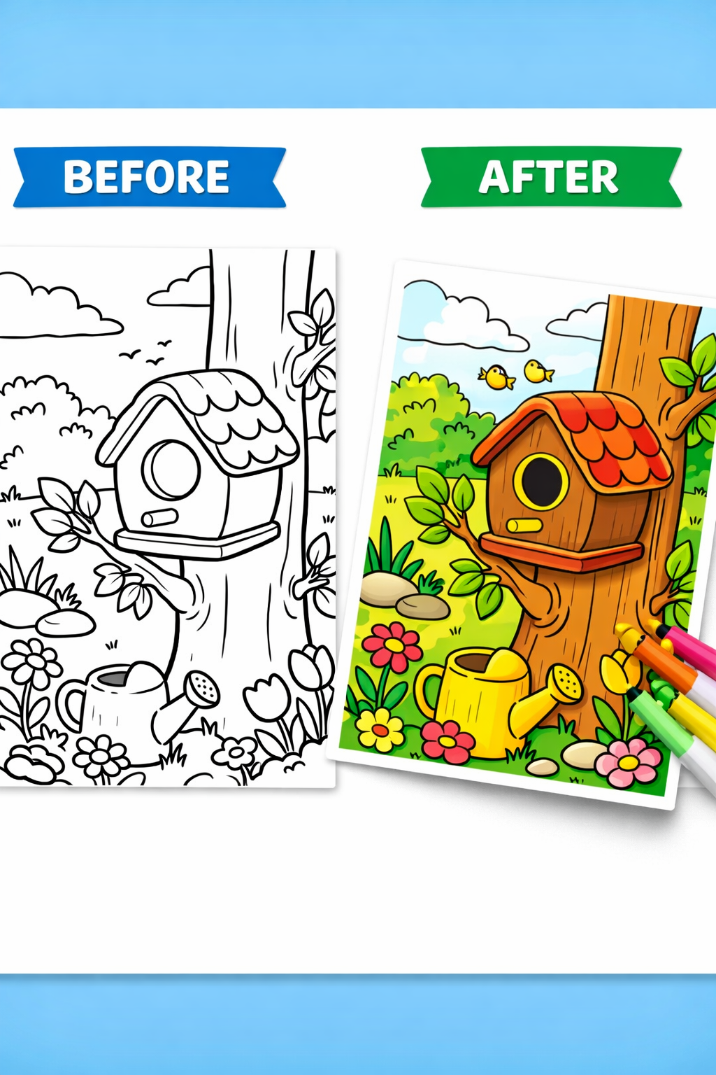 Kawaii Garden Cozy Coloring Book | 25 Stress-Relief PDF Printables