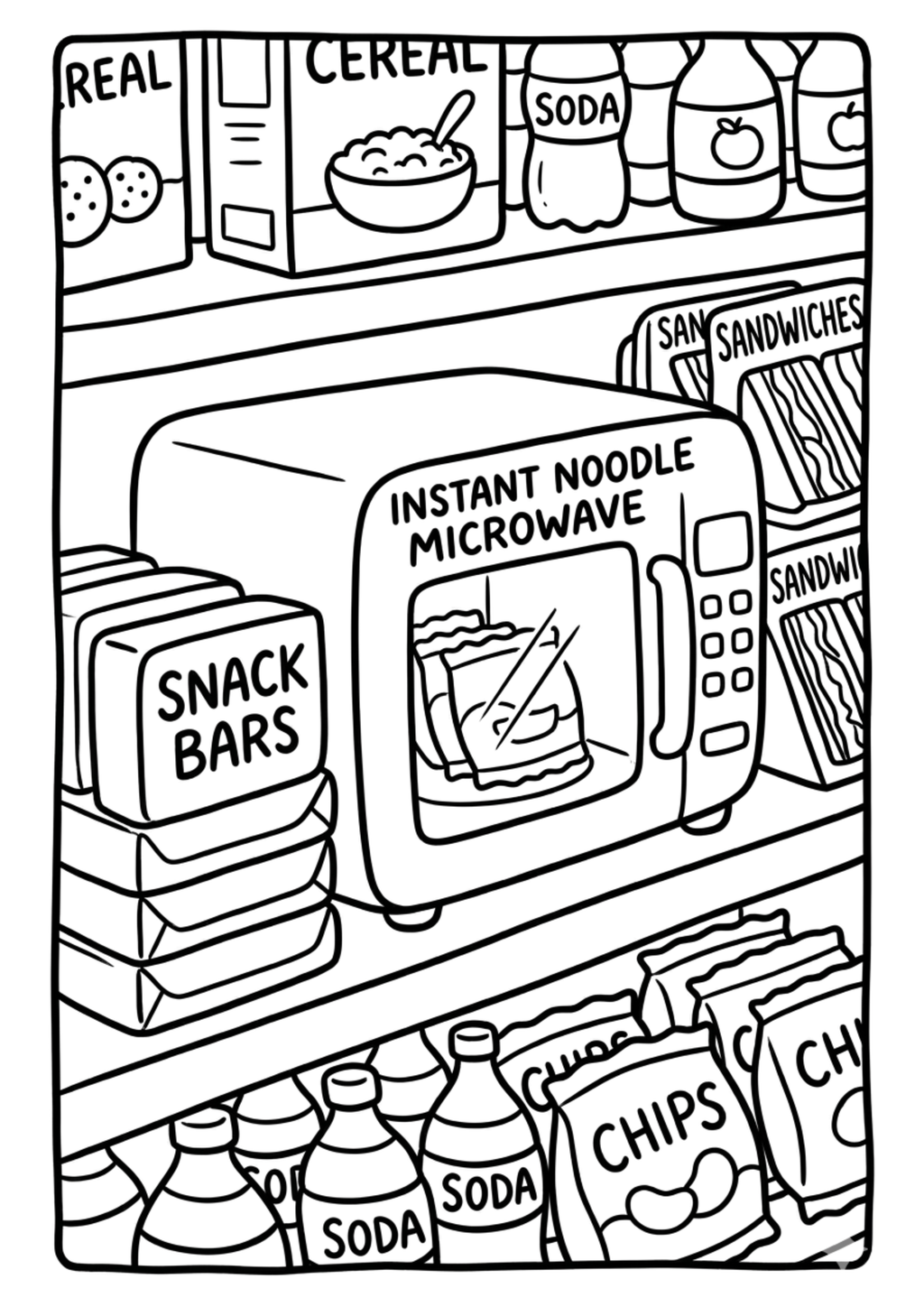 Cozy Coloring Kawaii Convenience Store | PDF Printables to Unwind