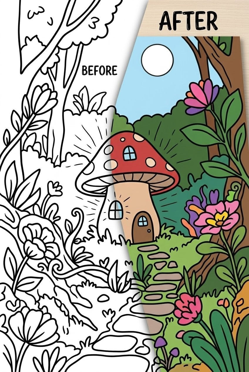 Cozy Frog Bold Line Art Coloring Pages | 25 Page Slow Living PDF Printables