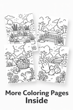 Kawaii Garden Cozy Coloring Book | 25 Stress-Relief PDF Printables