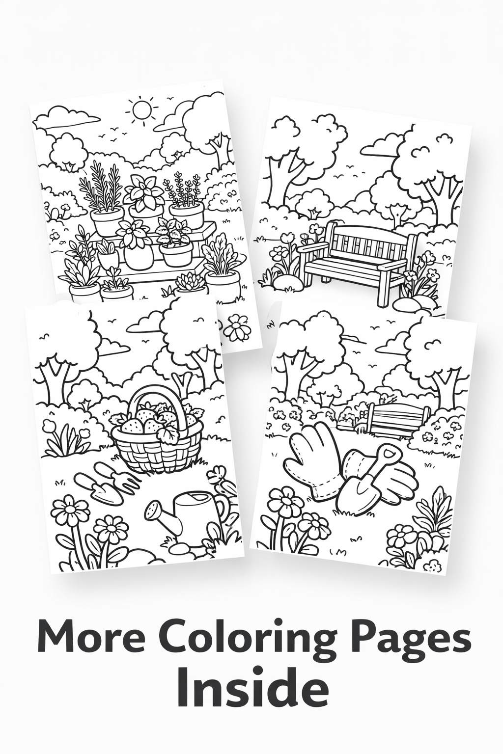 Kawaii Garden Cozy Coloring Book | 25 Stress-Relief PDF Printables