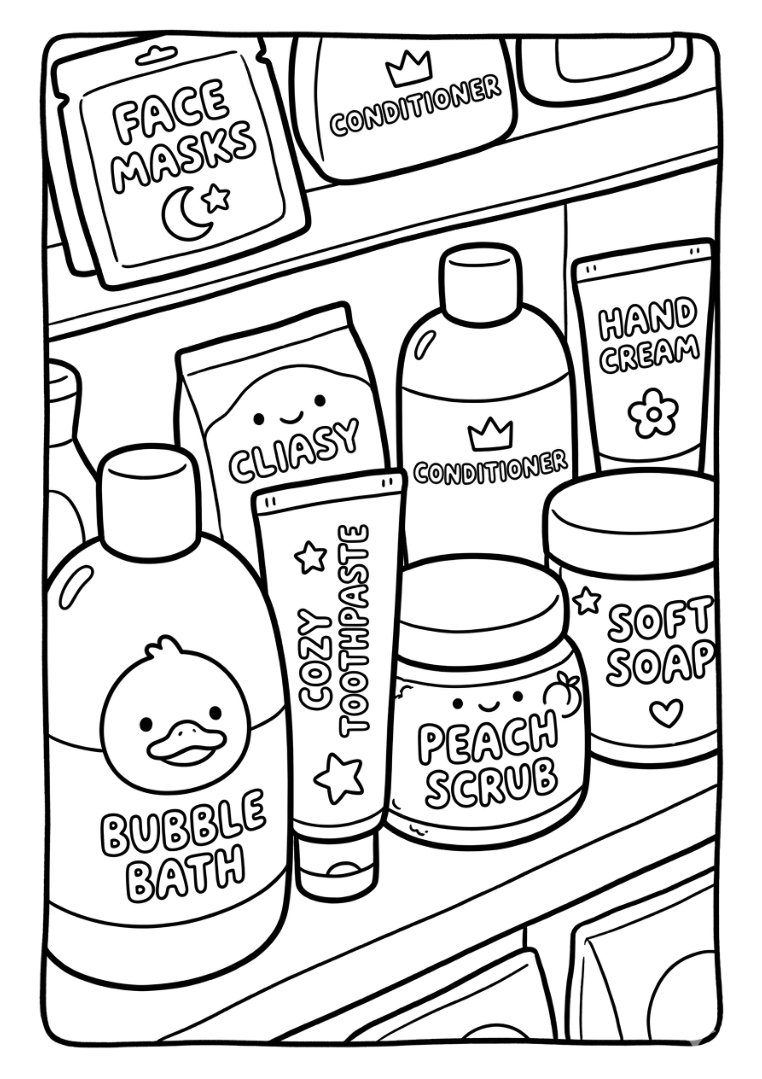 Cozy Coloring Kawaii Convenience Store | PDF Printables to Unwind