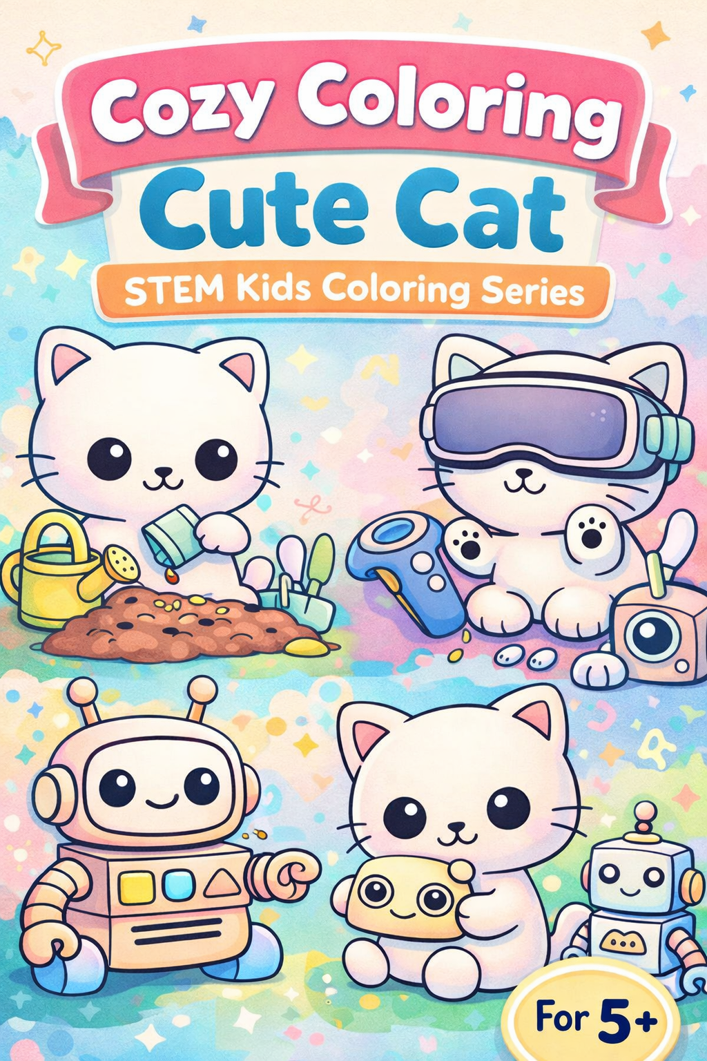 Cozy Coloring Cute Cat STEM  | Kids Coloring Pages PDF Printables