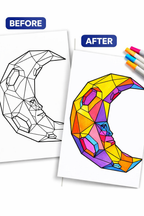Low Poly Space Coloring Pages PDF | 50 Relaxing Printable Scenes
