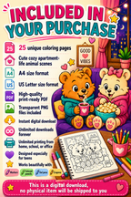 Cute Animal Coloring Pages for Teens | Cozy Apartment Fun PDF