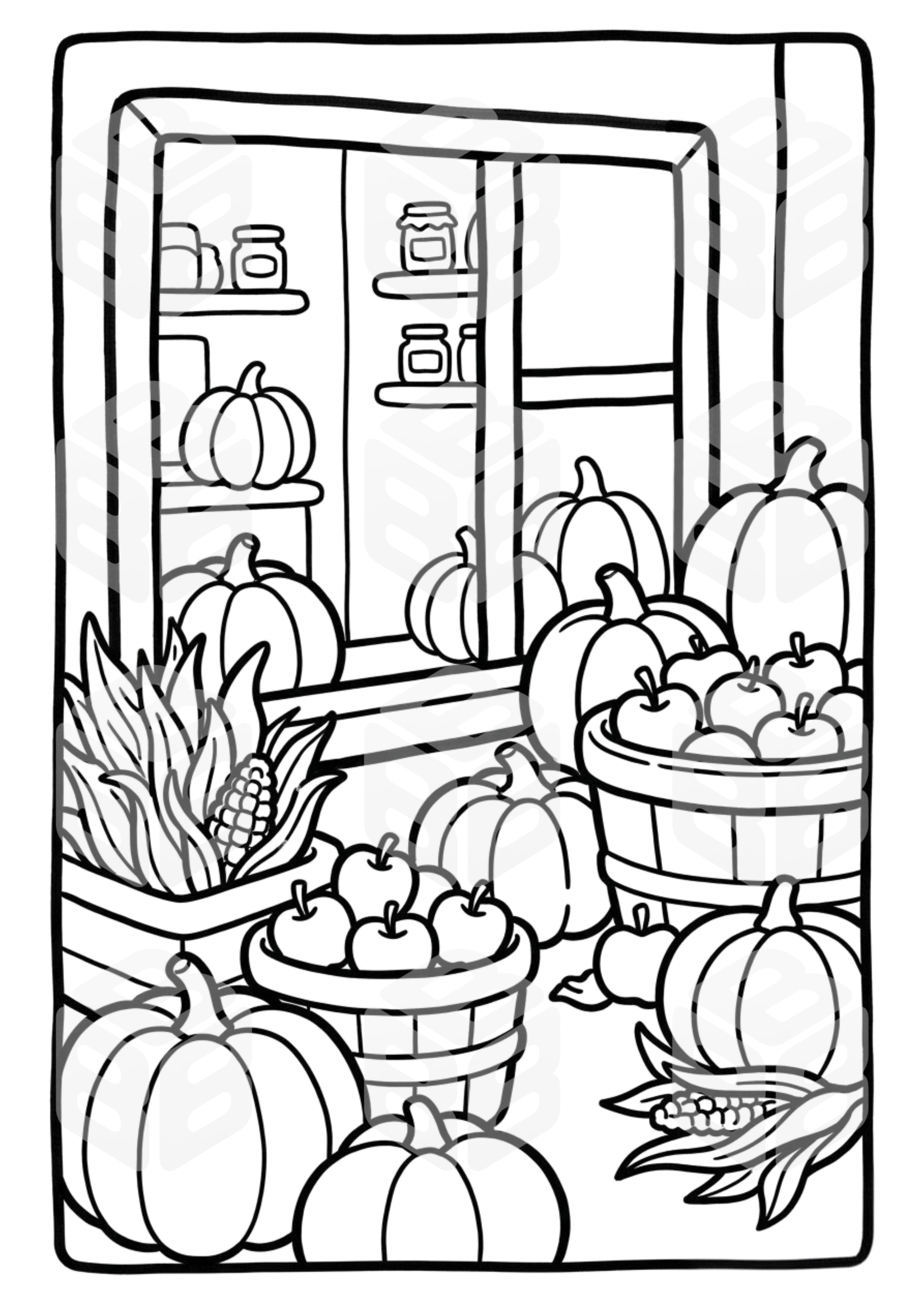 Cozy Boutique Shop Windows: Bold and Easy Coloring Pages for Adults