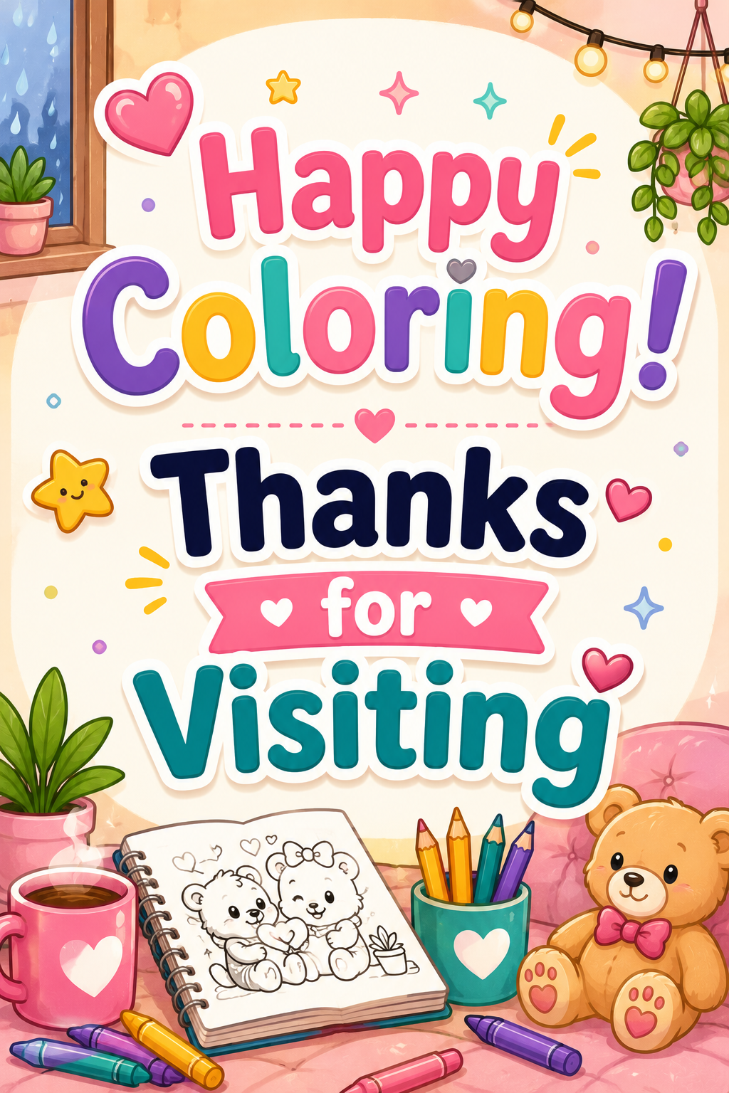 Cute Animal Coloring Pages for Teens | Cozy Apartment Fun PDF