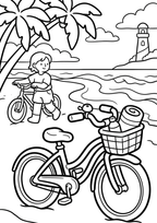 Cozy Coloring Kawaii Beach | PDF Printables for Stress Relief