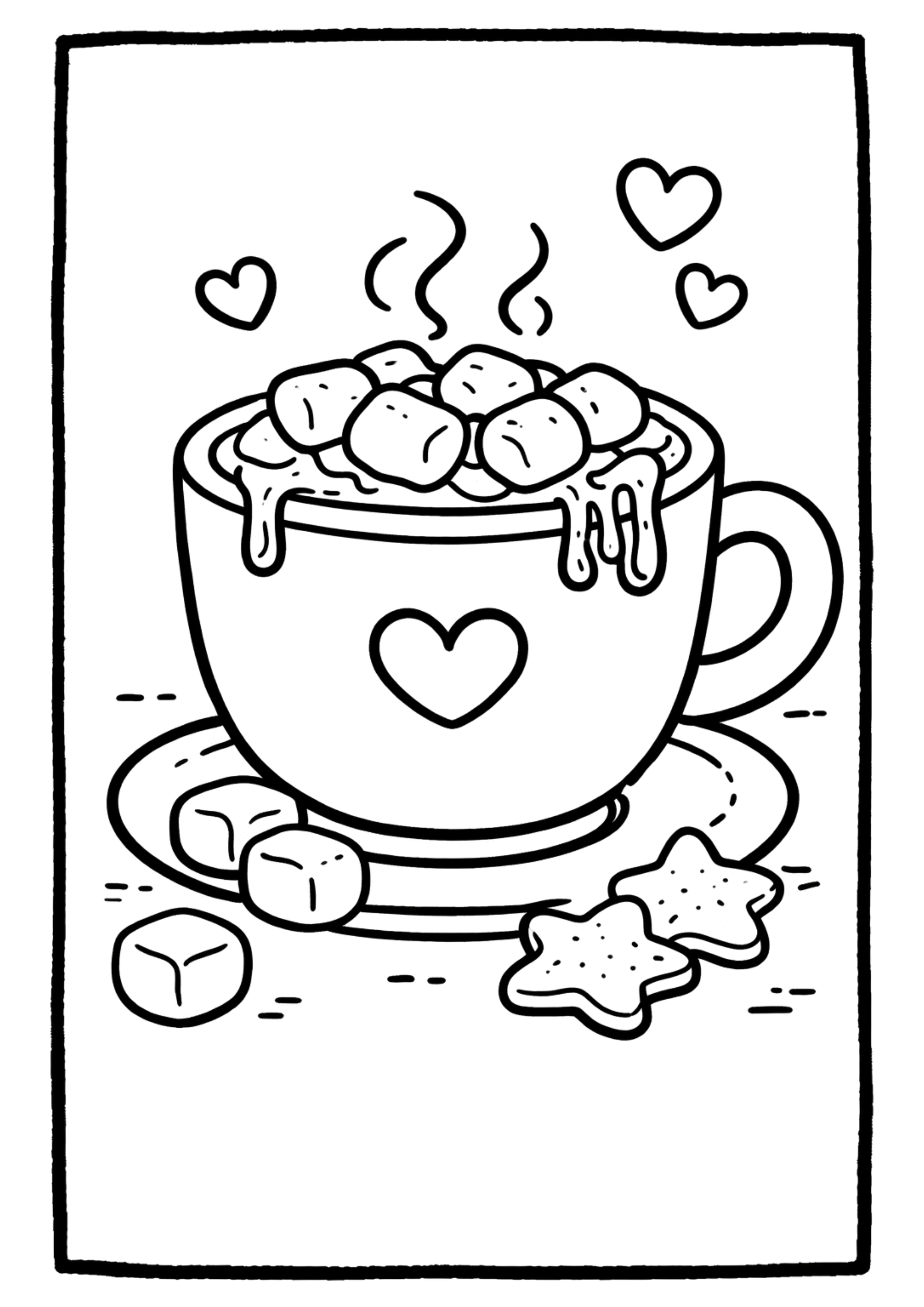 Cozy Coloring Kawaii Cafe | PDF Printables for Stress Relief