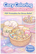 Cozy Coloring Kawaii Convenience Store | PDF Printables to Unwind