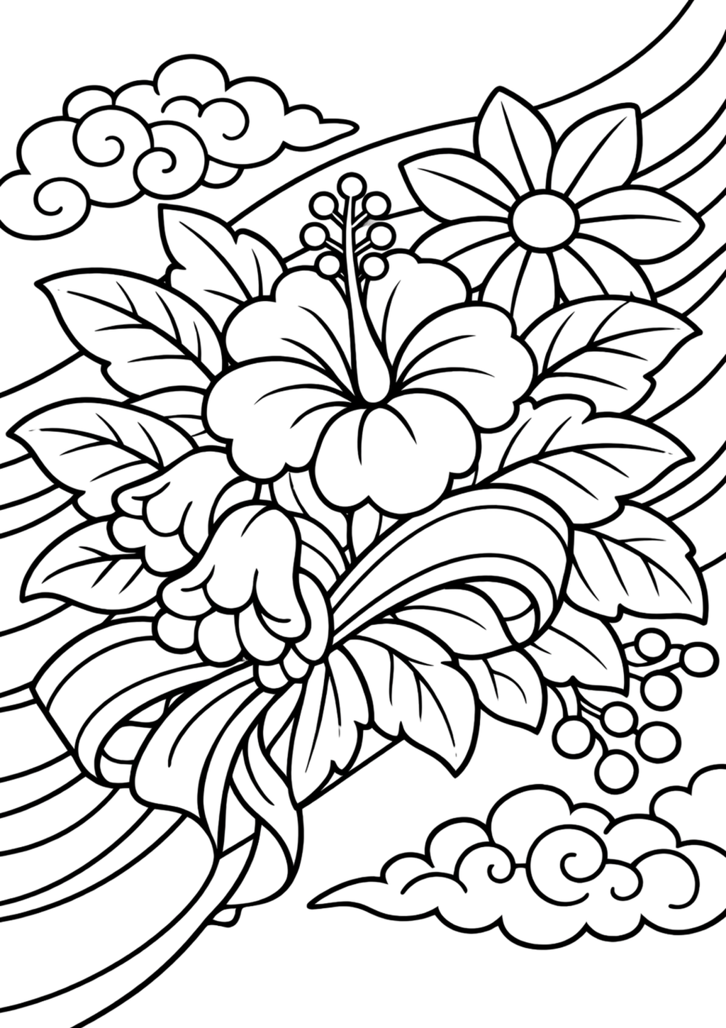 Batik Design Easy Coloring Pages | 50 Relaxing PDF Prints