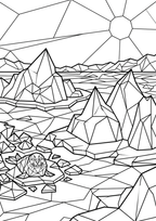 Low Poly Coloring Pages Bundle | 150 Relaxing PDF Prints