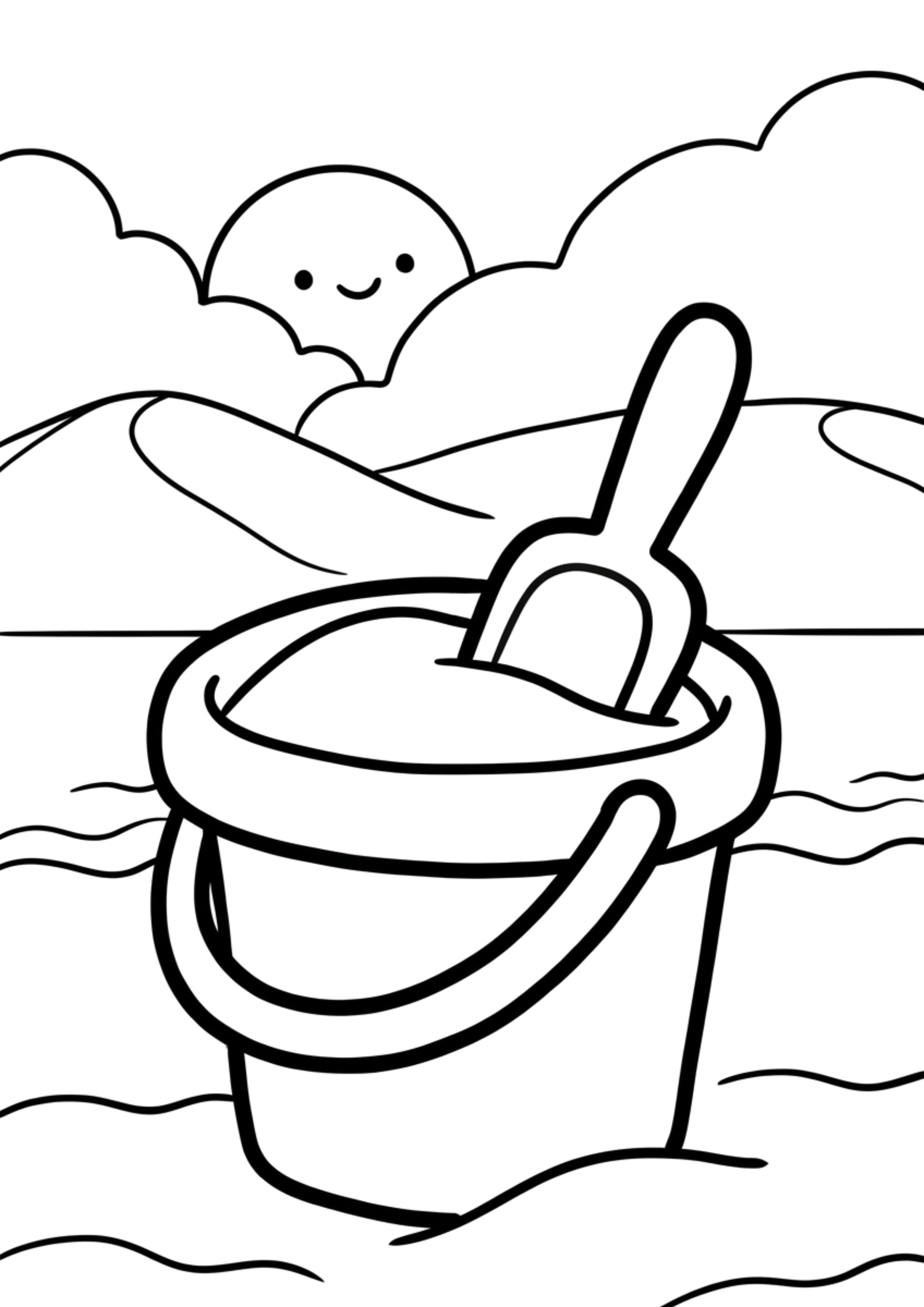 Cozy Coloring Kawaii Beach | PDF Printables for Stress Relief
