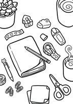 Cozy Coloring Kawaii Desk PDF | Stress-Relief for Your Workspace
