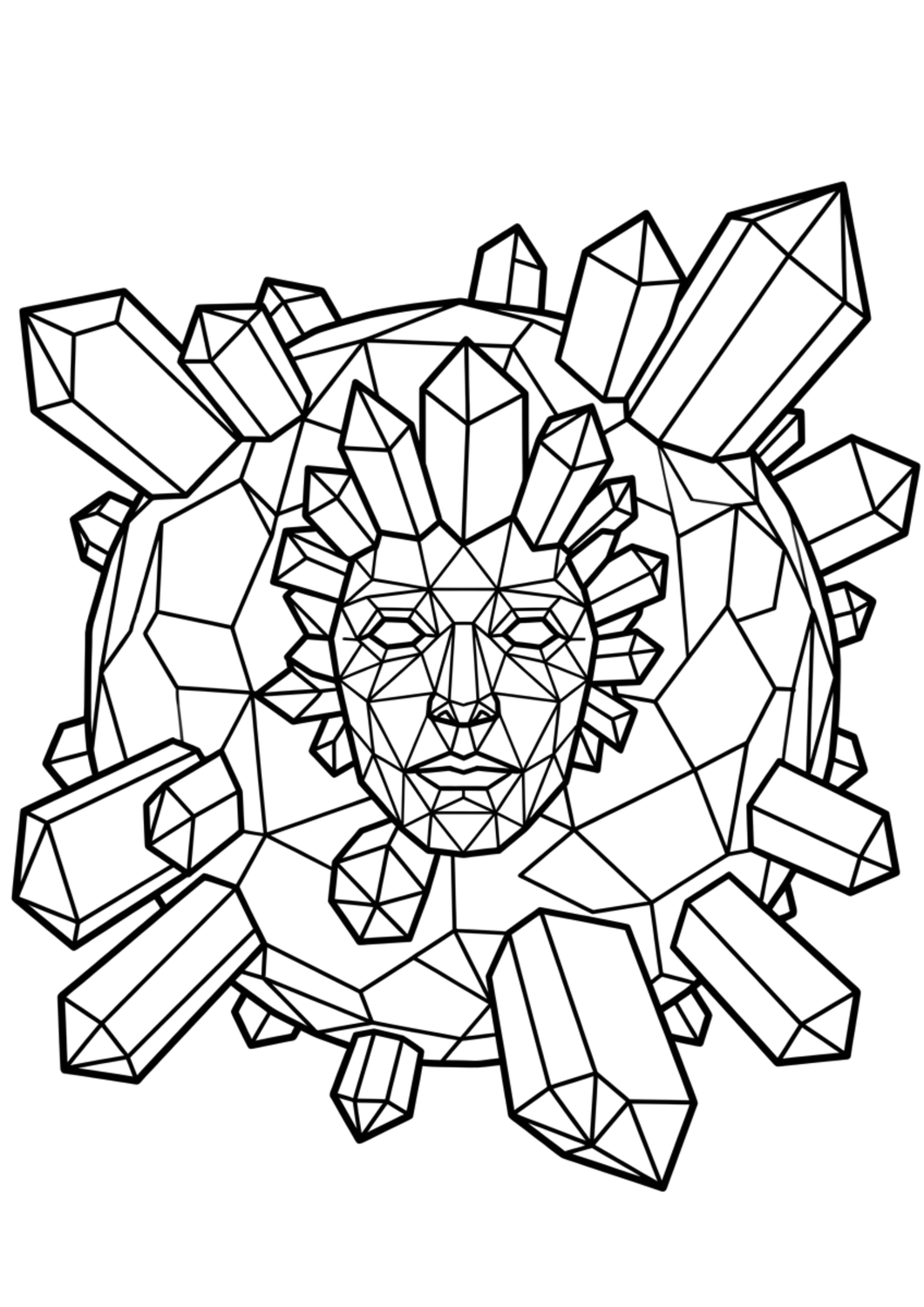Low Poly Coloring Pages Bundle | 150 Relaxing PDF Prints