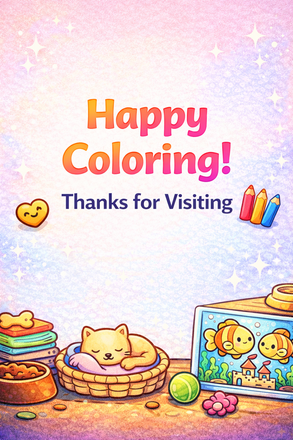 Cozy Pet Store Kawaii Coloring Pages | 25 Stress-Relief PDF Printables