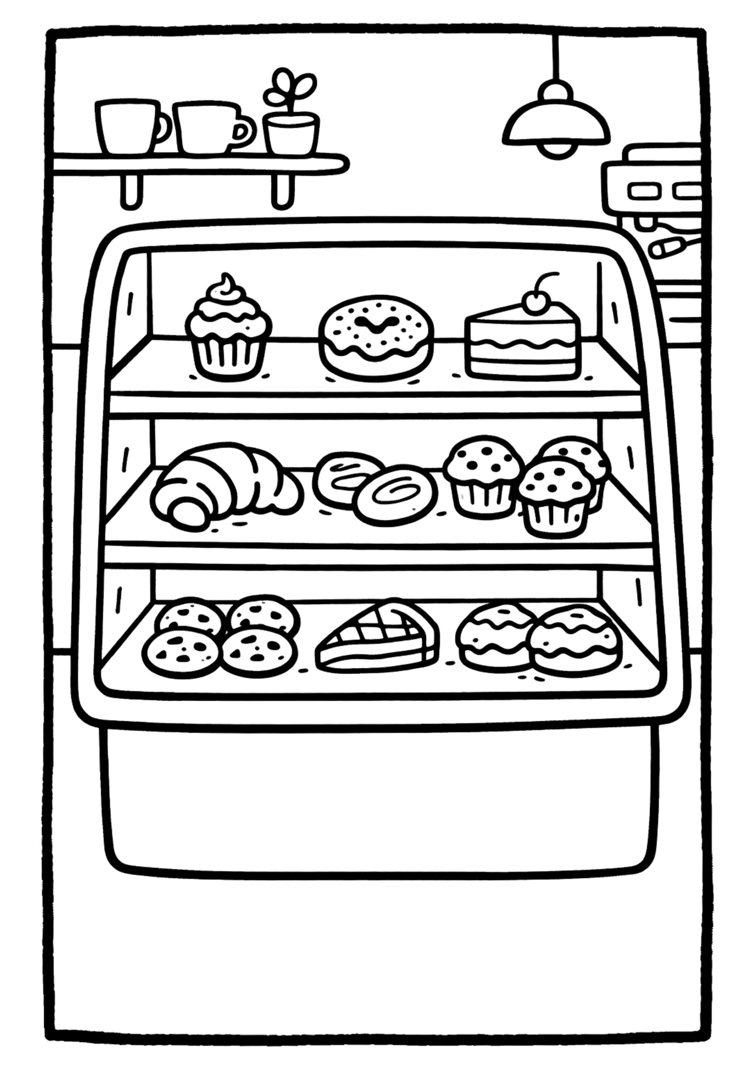 Cozy Coloring Kawaii Cafe | PDF Printables for Stress Relief