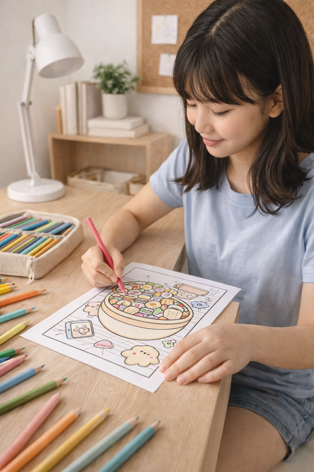 Cozy Coloring Kawaii Convenience Store | PDF Printables to Unwind