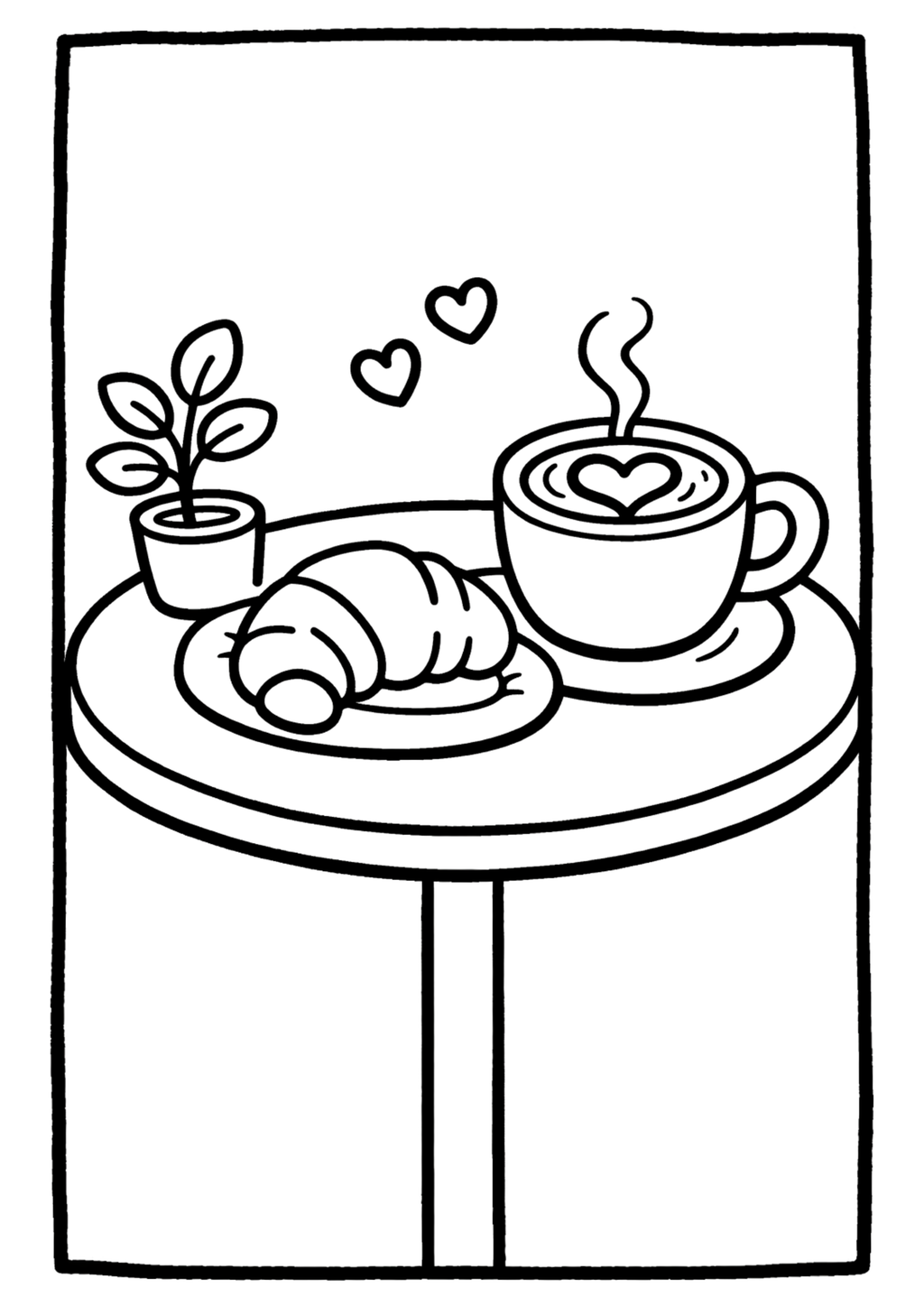 Cozy Coloring Kawaii Cafe | PDF Printables for Stress Relief