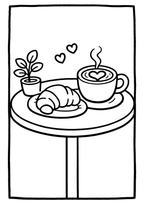 Cozy Coloring Kawaii Cafe | PDF Printables for Stress Relief