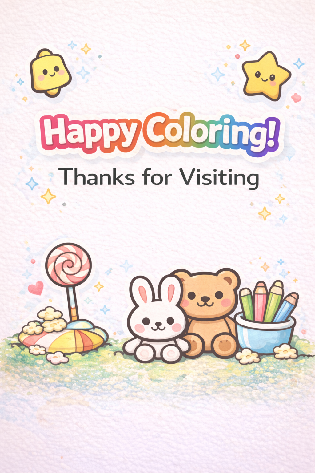 Cozy Coloring Kawaii Funfair | PDF Printables for Stress Relief & Joy