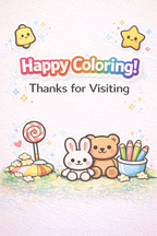 Cozy Coloring Kawaii Funfair | PDF Printables for Stress Relief & Joy
