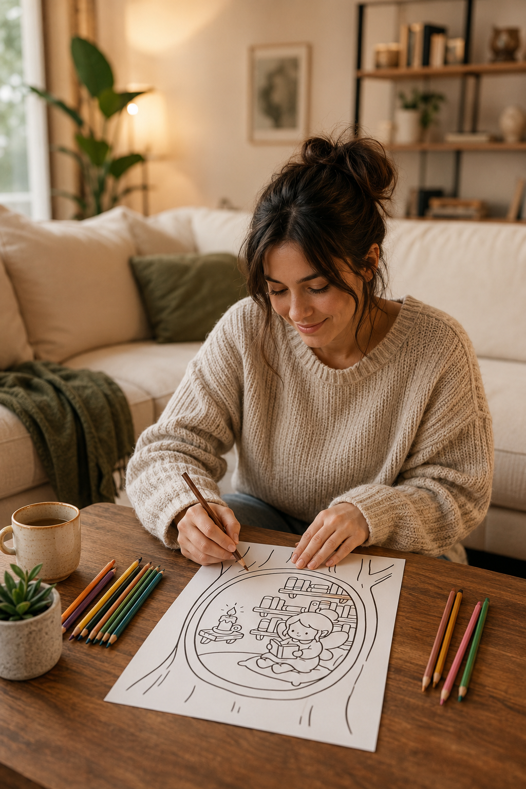 Bold and Easy Cozy Fairy Fantasy Coloring Pages for Adults (Set 1)