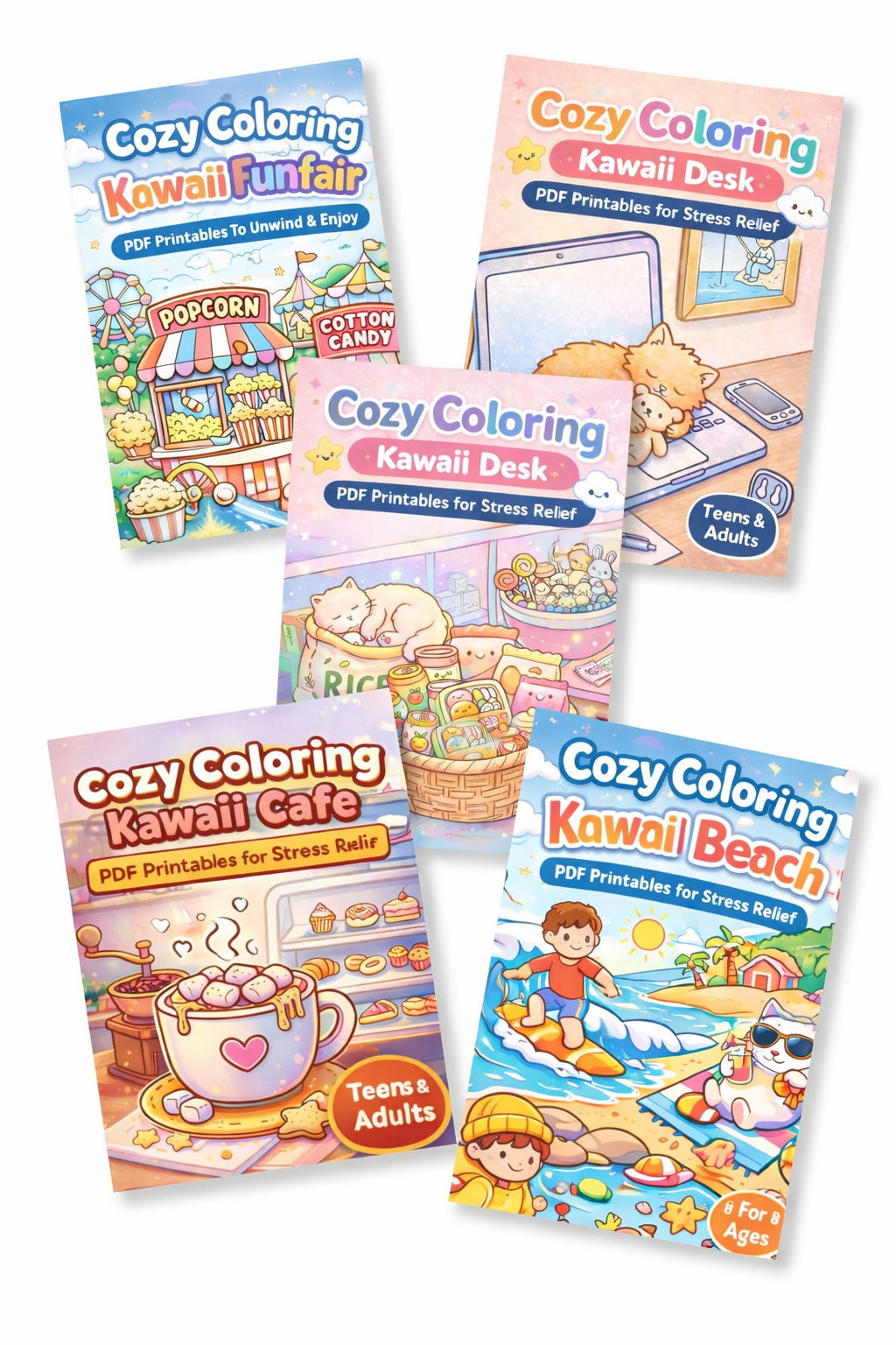 Cozy Coloring Bundle | 250 Kawaii Coloring Pages PDF Printables