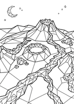Low Poly Coloring Pages Bundle | 150 Relaxing PDF Prints
