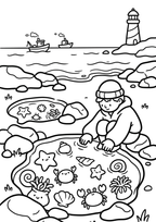 Cozy Coloring Kawaii Beach | PDF Printables for Stress Relief