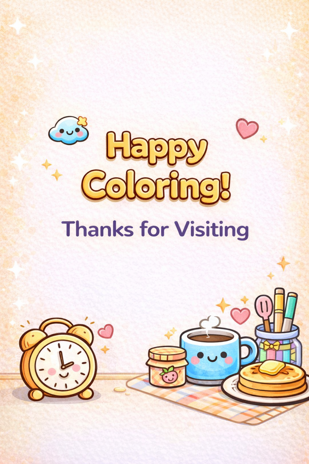 Cozy Kitchen Kawaii Coloring Pages | 25 Stress-Relief PDF Printables