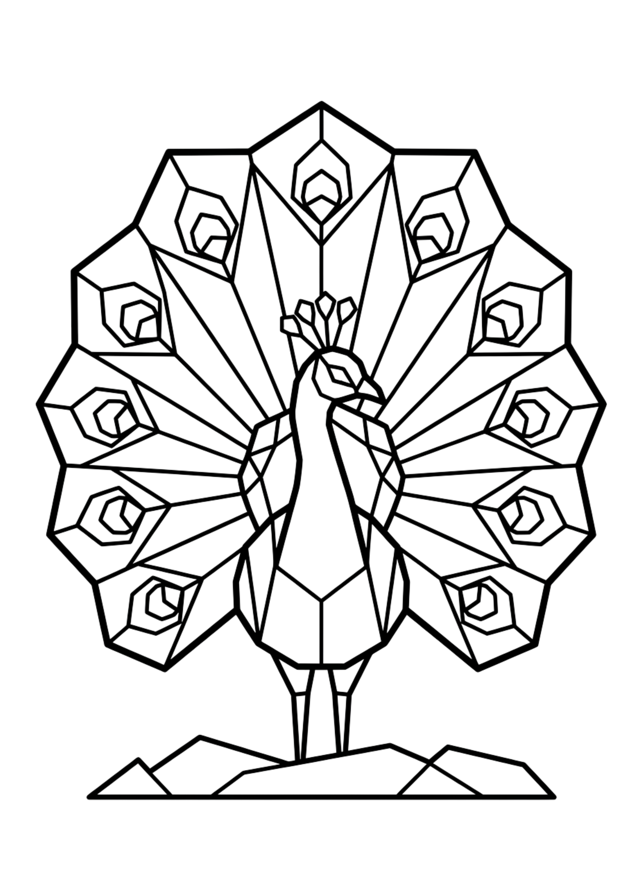 Low Poly Coloring Pages | 50 Geometric Animal PDF Printables for Kids