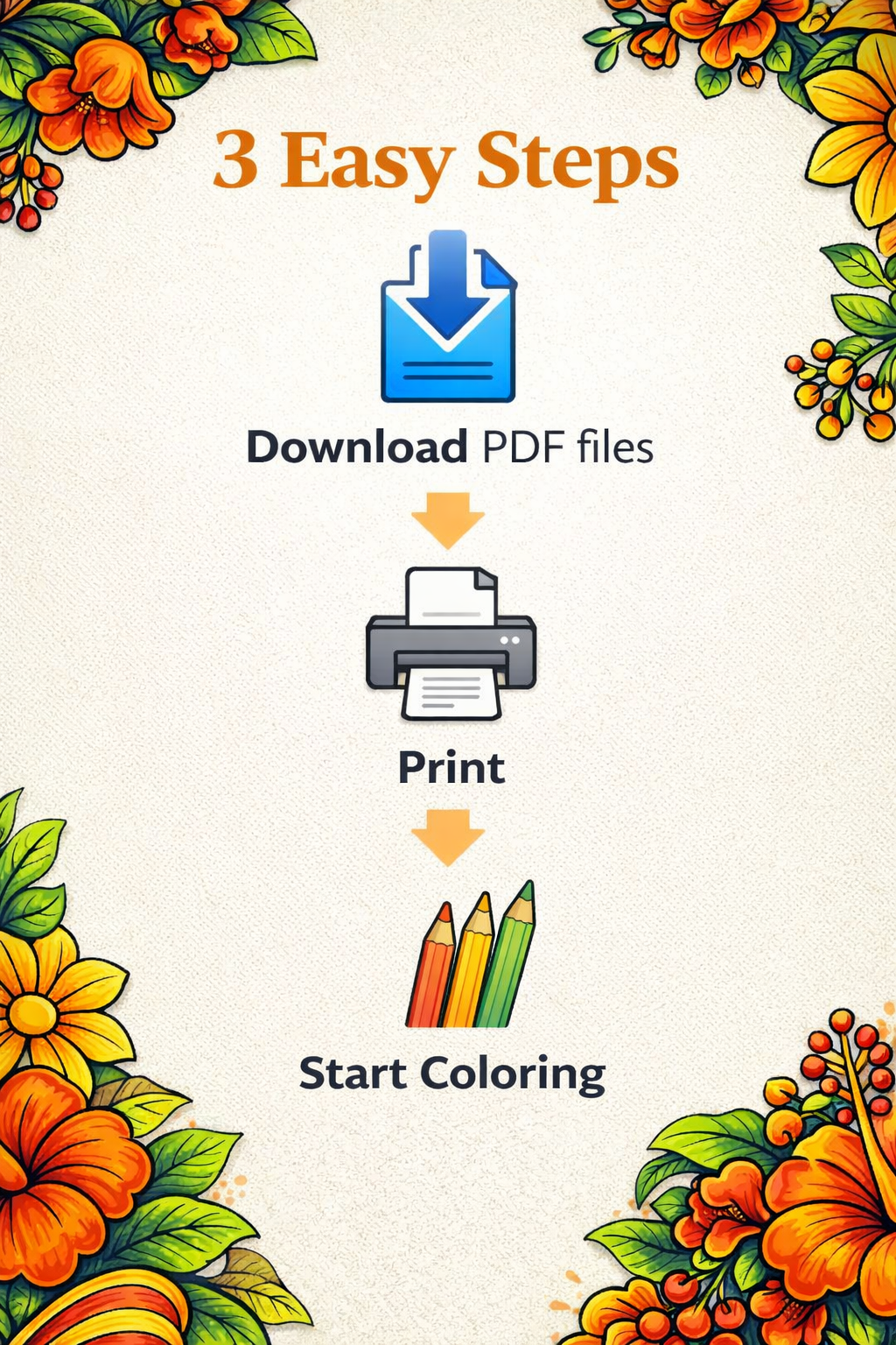 Batik Design Easy Coloring Pages | 50 Relaxing PDF Prints