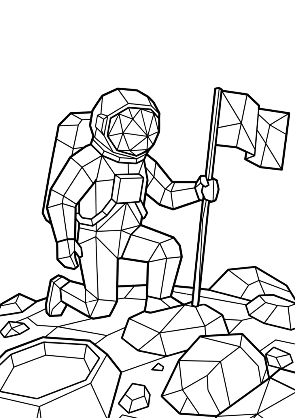 Low Poly Coloring Pages Bundle | 150 Relaxing PDF Prints