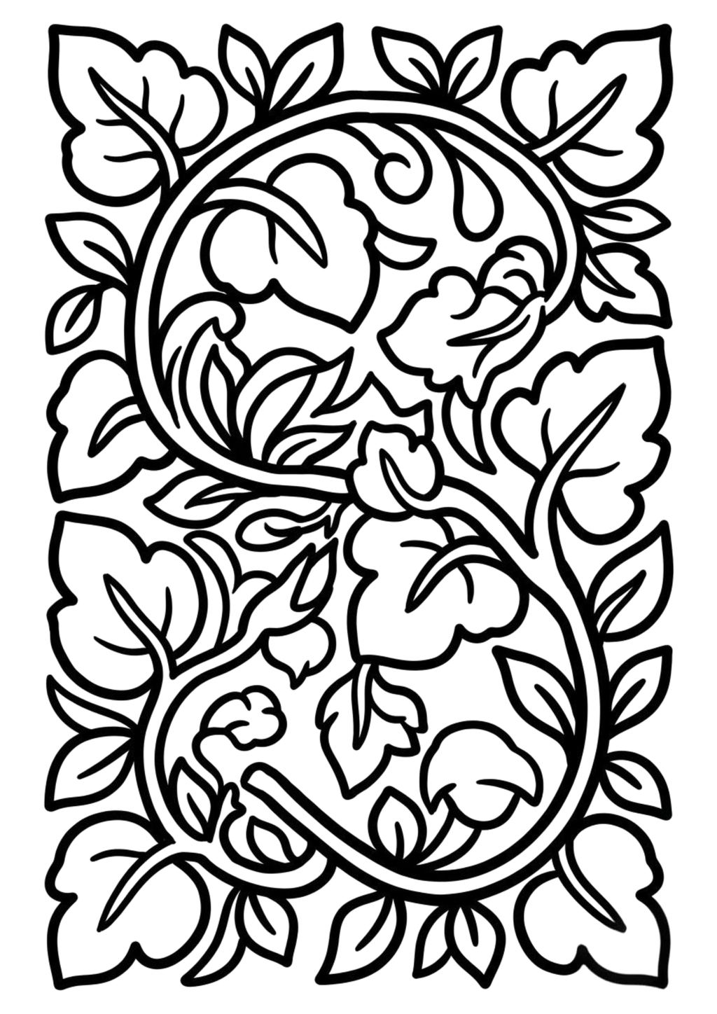 Flowers & Leaves Cozy Coloring Pages | 45 Relaxing PDF Printables