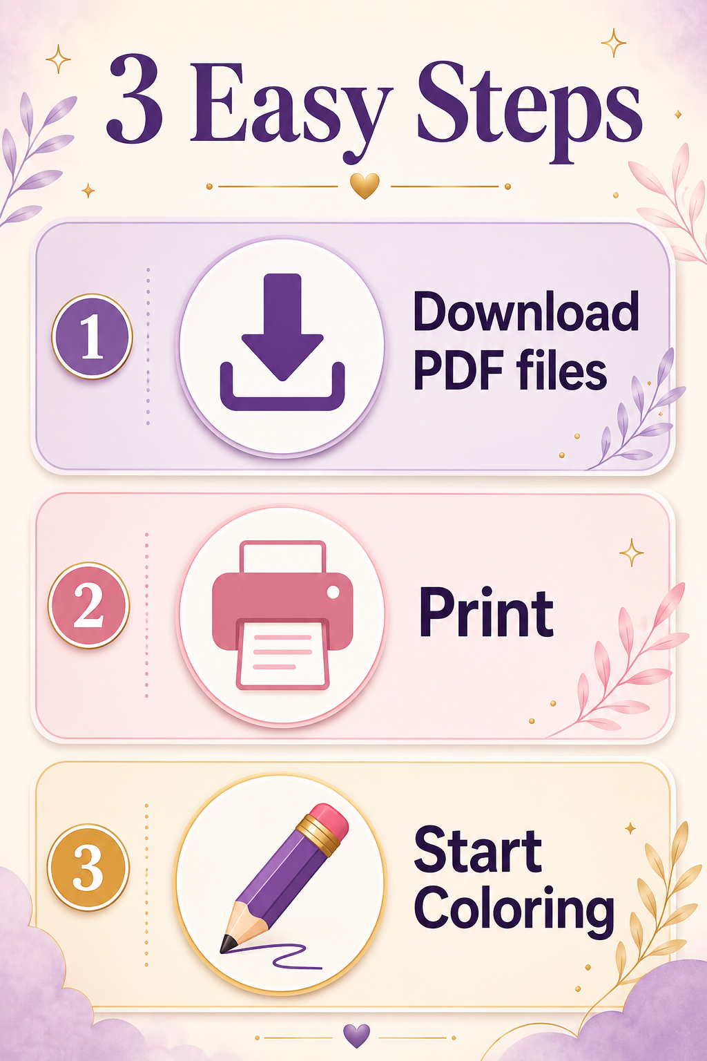 Bold and Easy Cozy Fairy Fantasy Coloring Pages for Adults (Set 1)
