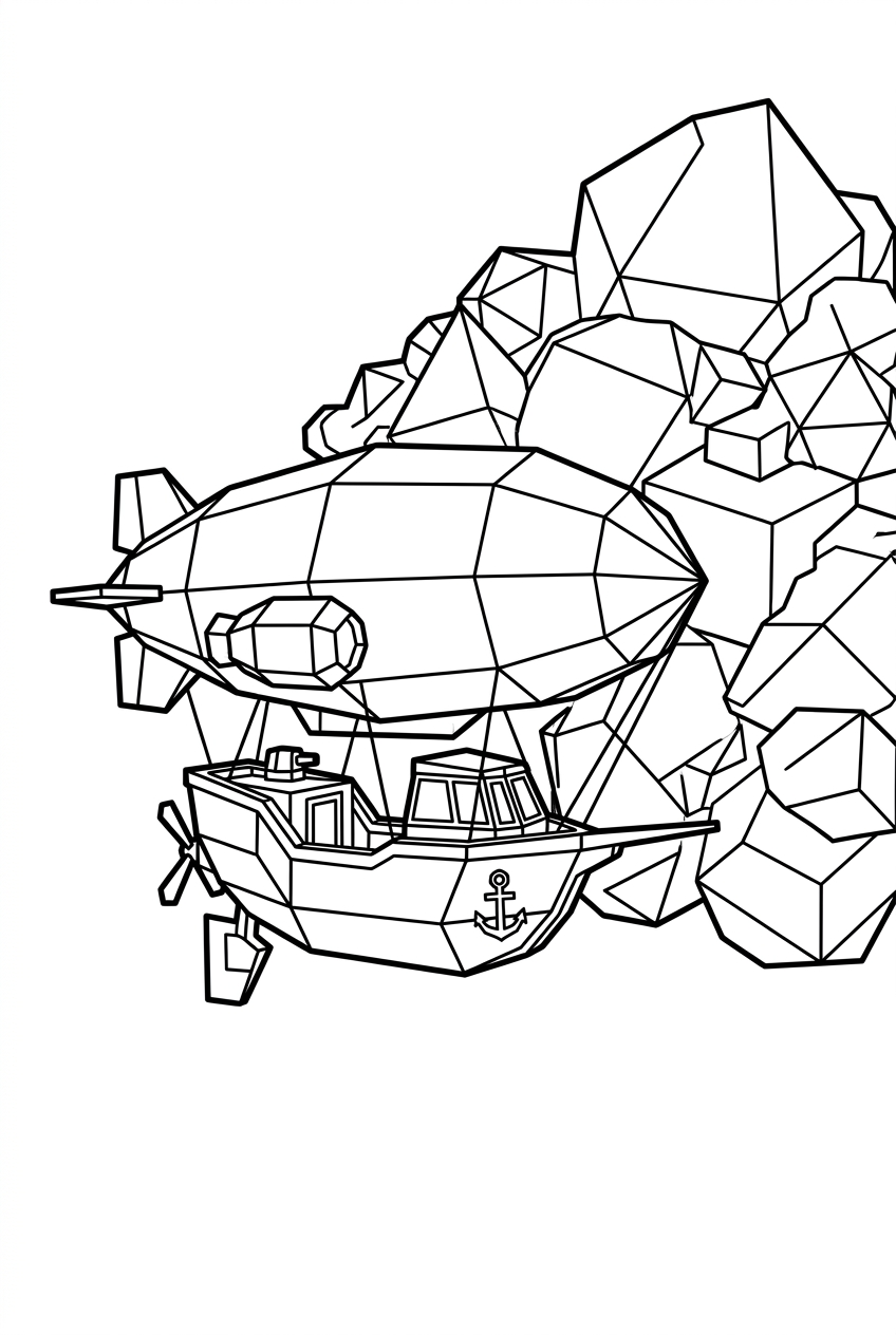 Low Poly Medieval Coloring Pages | 50 Relaxing Printable PDFs