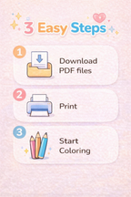 Cozy Coloring Kawaii Desk PDF | Stress-Relief for Your Workspace