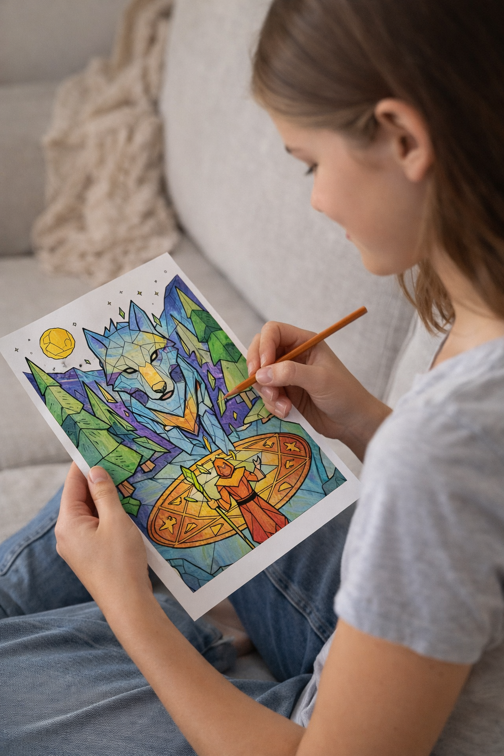 Low Poly Coloring Pages Bundle | 150 Relaxing PDF Prints